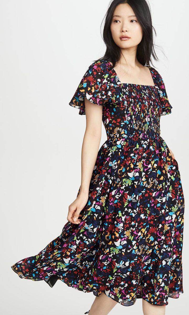 Floral Glenda dress by Tanya Taylor with flattering A line