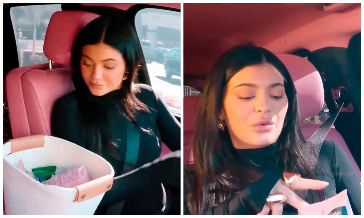 Kylie Jenner had a basket full of snacks in her car to satisfy her pregnancy cravings