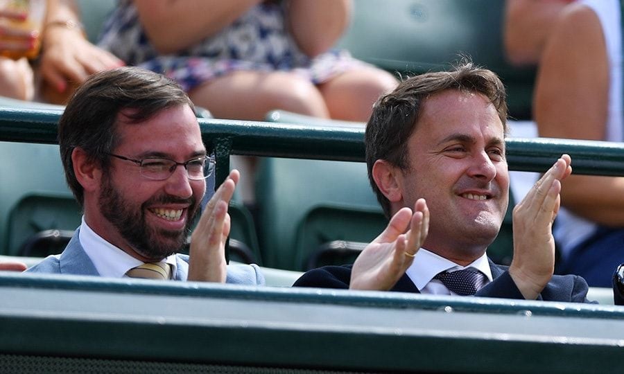 <b>DAY 9</B>
Prince Guillaume of Luxembourg and Luxembourg Prime Minister Xavier Bettel applauded during the Gentlemen's Singles quarter final match on July 12.
Photo: Shaun Botterill/Getty Images