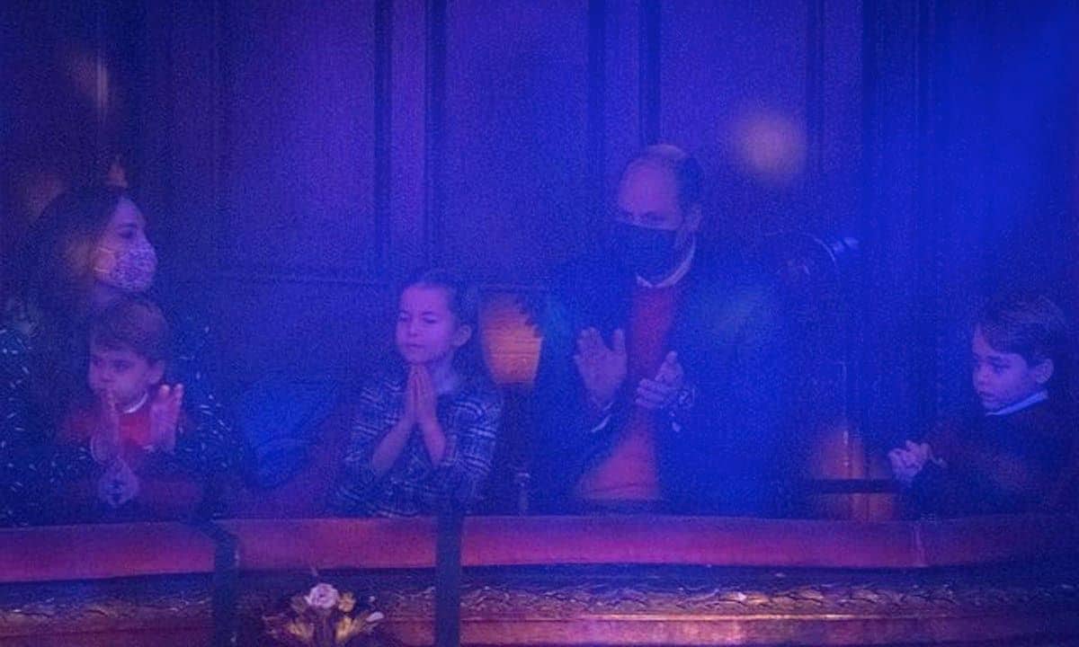 Princess Charlotte seemed to be captivated by the performance, sitting between her mom and dad.