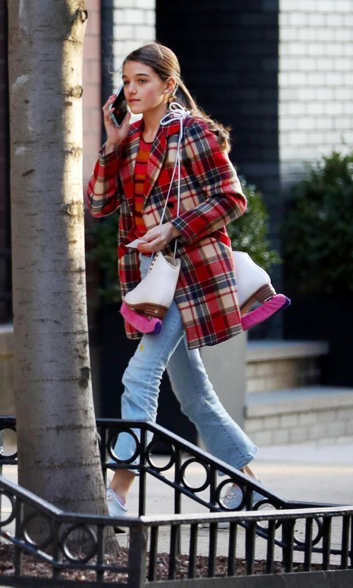 Suri Cruise in plaid