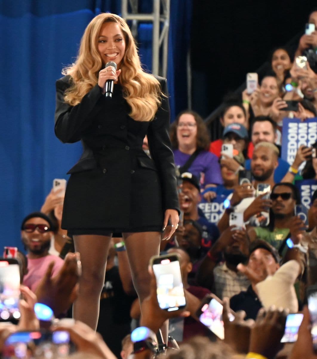 Beyonce attends campaign rally in support of US Vice President and Democratic presidential nominee Kamala Harris