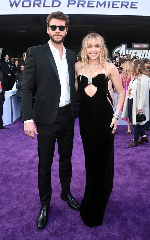 Liam Hemsworth Miley Cyrus Avengers Endgame premiere