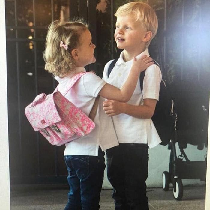 Princess Charlene marks twins Jacques and Gabriella's return to school with personal photo