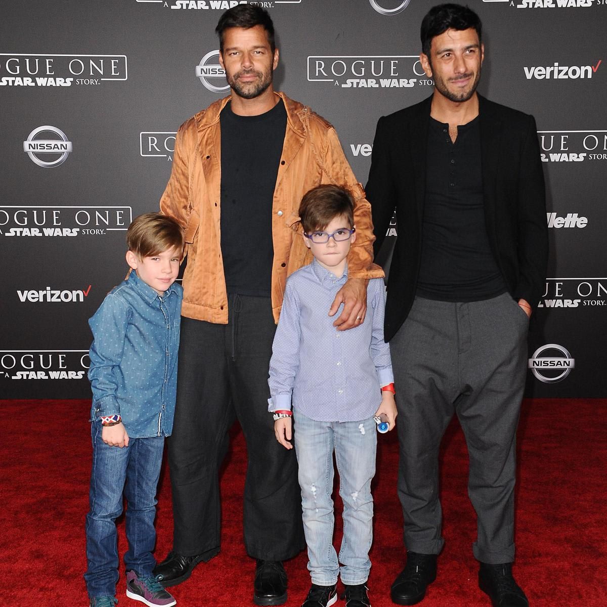 Ricky Martin y sus hijos Valentino y Matteo junto a Jwan Yosef