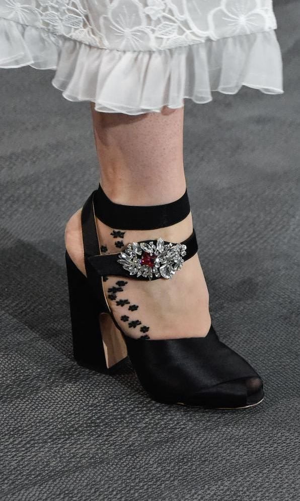 Shoes with glittery buckle by Giambattista Valli