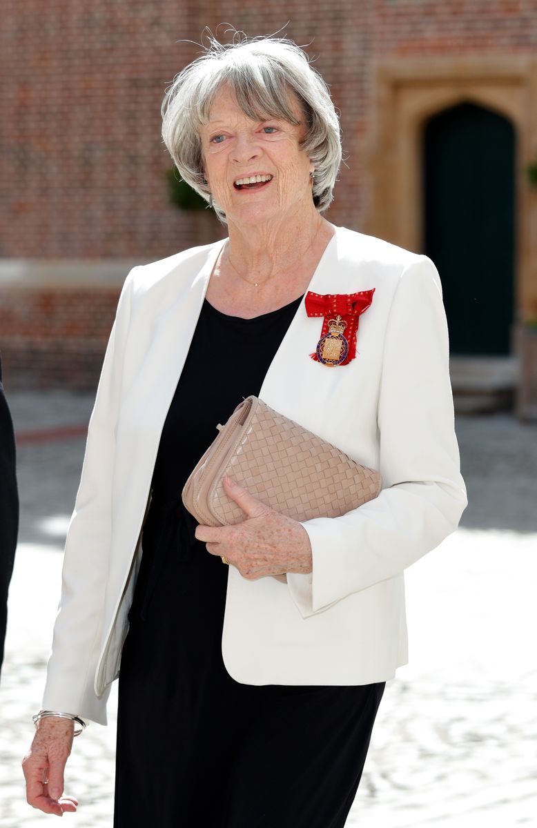 Dame Maggie Smith arrives to attend Evensong at the Chapel Royal Hampton Court Palace, to celebrate the Centenary of the founding of the Companions of Honour on June 13, 2017 in London, England. The Order of the Companions of Honour was founded in 1917 by George V, and is limited to 65 members at any one time who have made a major contribution to the arts, science, medicine or government. (Photo by Max Mumby/Indigo/Getty Images)