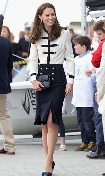 The Duchess wore one of her favorite Alexander McQueen outfits.
<br>Photo: Getty Images