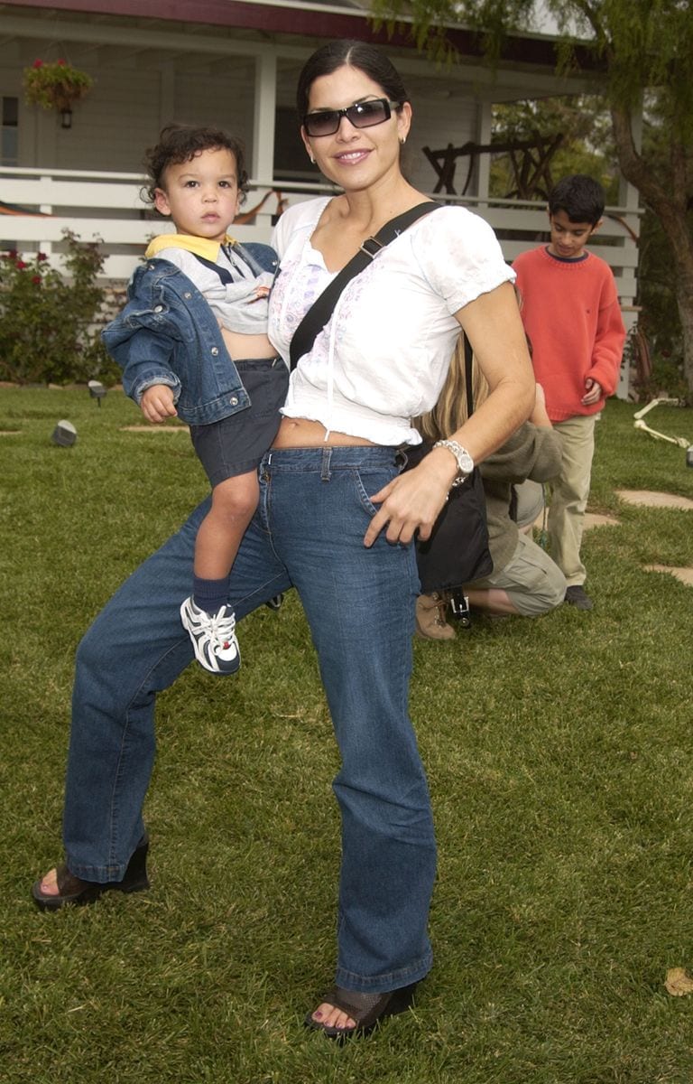 Lauren Sanchez and Nikko during Bony Pony Ranch Halloween Fundraiser at Bony Pony Ranch in Malibu, California, United States. (Photo by Amy Graves/WireImage)