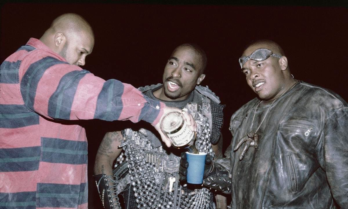 Suge Knight, Tupac Shakur, & Dr Dre On 'California Love' Set