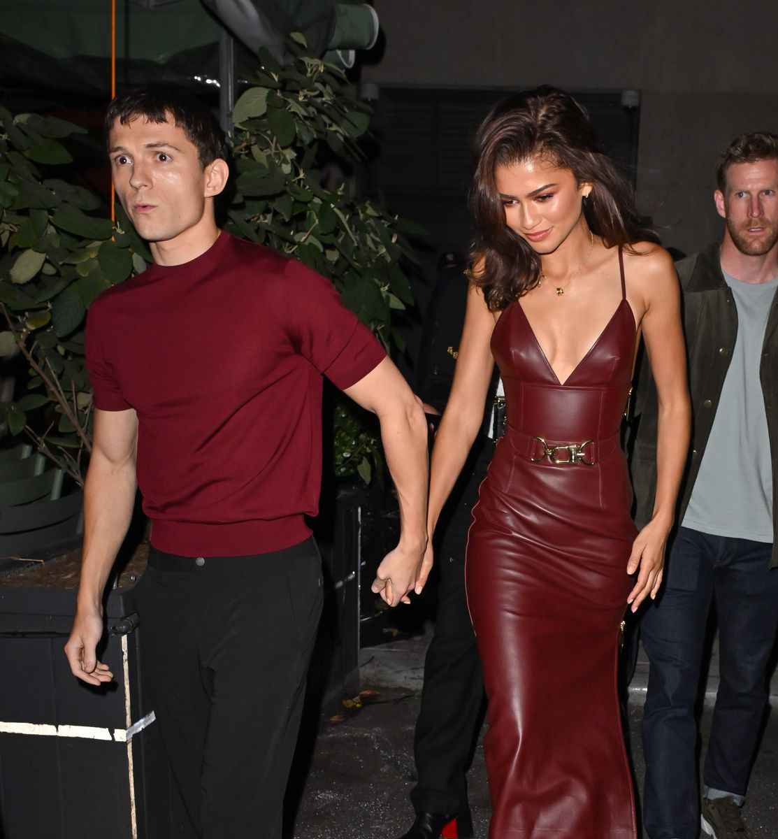 Tom Holland and Zendaya are seen leaving the Corner Bar 