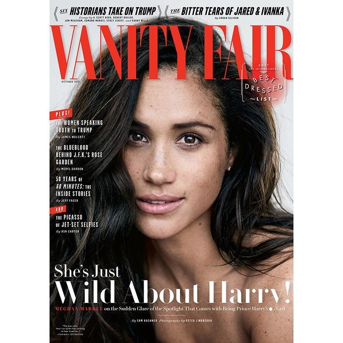 MEGHAN'S LOVE STORY
In her first interview about her future fiance, Meghan Markle, 36, says of her relationship with Prince Harry: "We're two people who are really happy and in love" and revealed she's a romantic at heart. "I love a great love story."
Photo: Vanity Fair