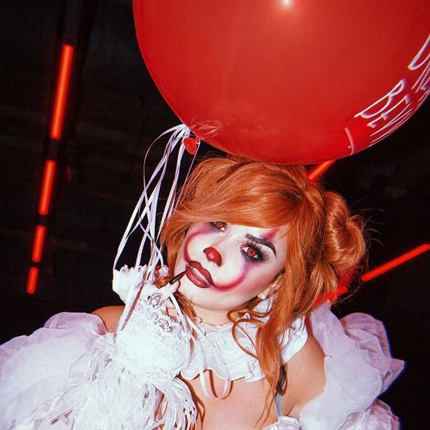 Demi Lovato dressed as Pennywise for Halloween