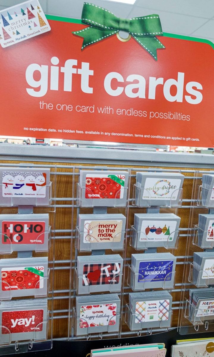 Florida, Port St Lucie, The Landing at Tradition, outdoor mall, TJMaxx, gift card display