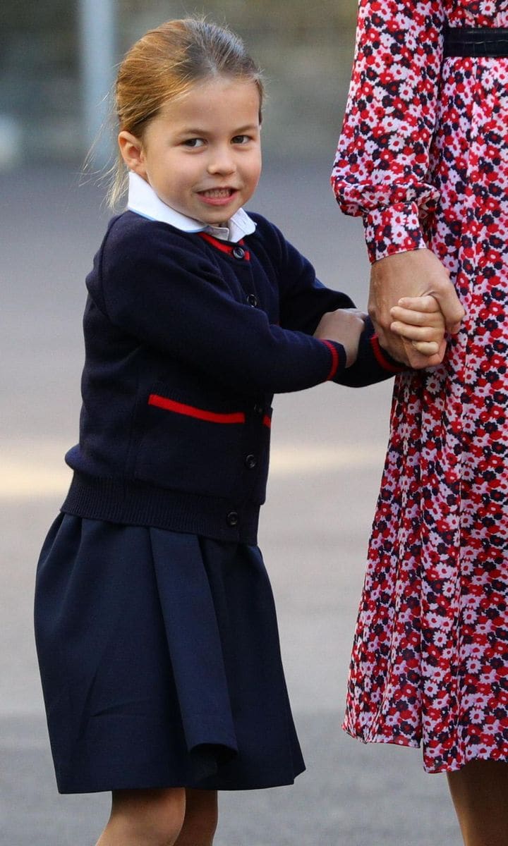 Princess Charlotte arrives for her first day at school