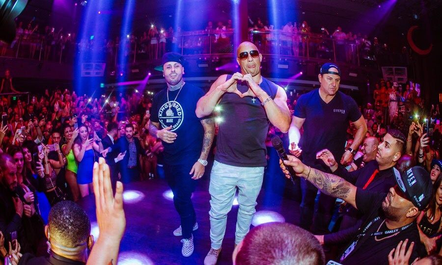 April 27: Vin Diesel showed the love for his friend Nicky Jam as the duo took the stage at E11EVEN in Miami after the Latin Billboard Awards.
Photo: Posh Panel