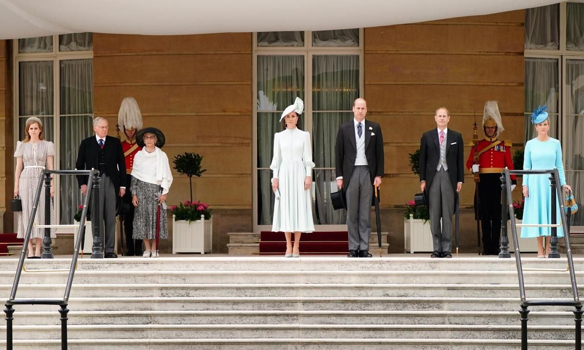 Princess Beatrice, the Duke and Duchess of Gloucester, the Duke and Duchess of Cambridge, Prince Edward and the Countess of Wessex attended Buckingham Palace's final garden party of the season on May 25. Per the palace, " 8,000 guests were invited as a way to recognise for the positive impact they make in their communities."