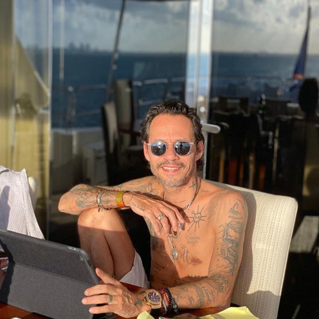 Marc Anthony, shirtless tattoos