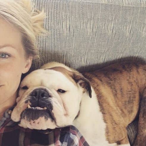 Smile for the camera. Mom-to-be Brooklyn Decker often proudly shows off her two adorable bulldogs on her social media pages.
<br>Photo: Instagram/@brooklyndecker