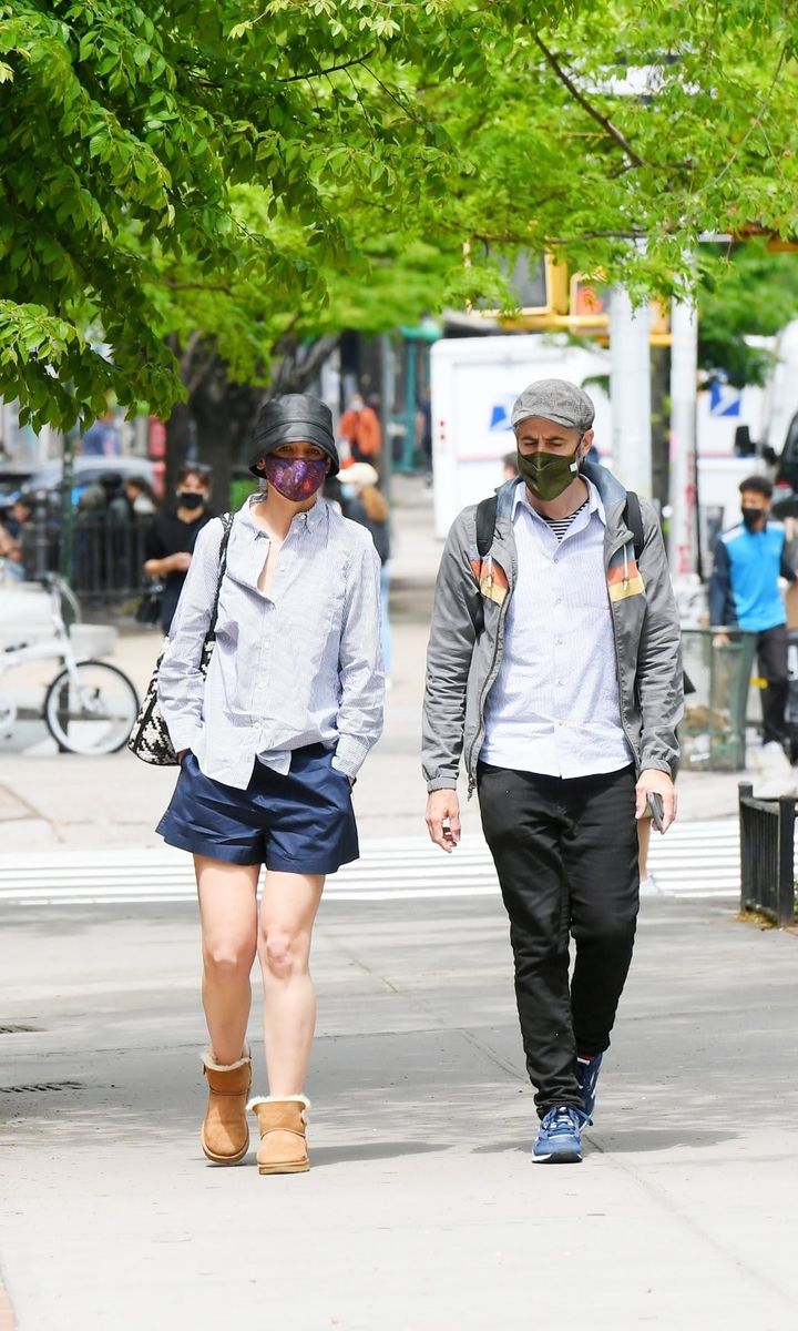 Katie Holmes with a male friend