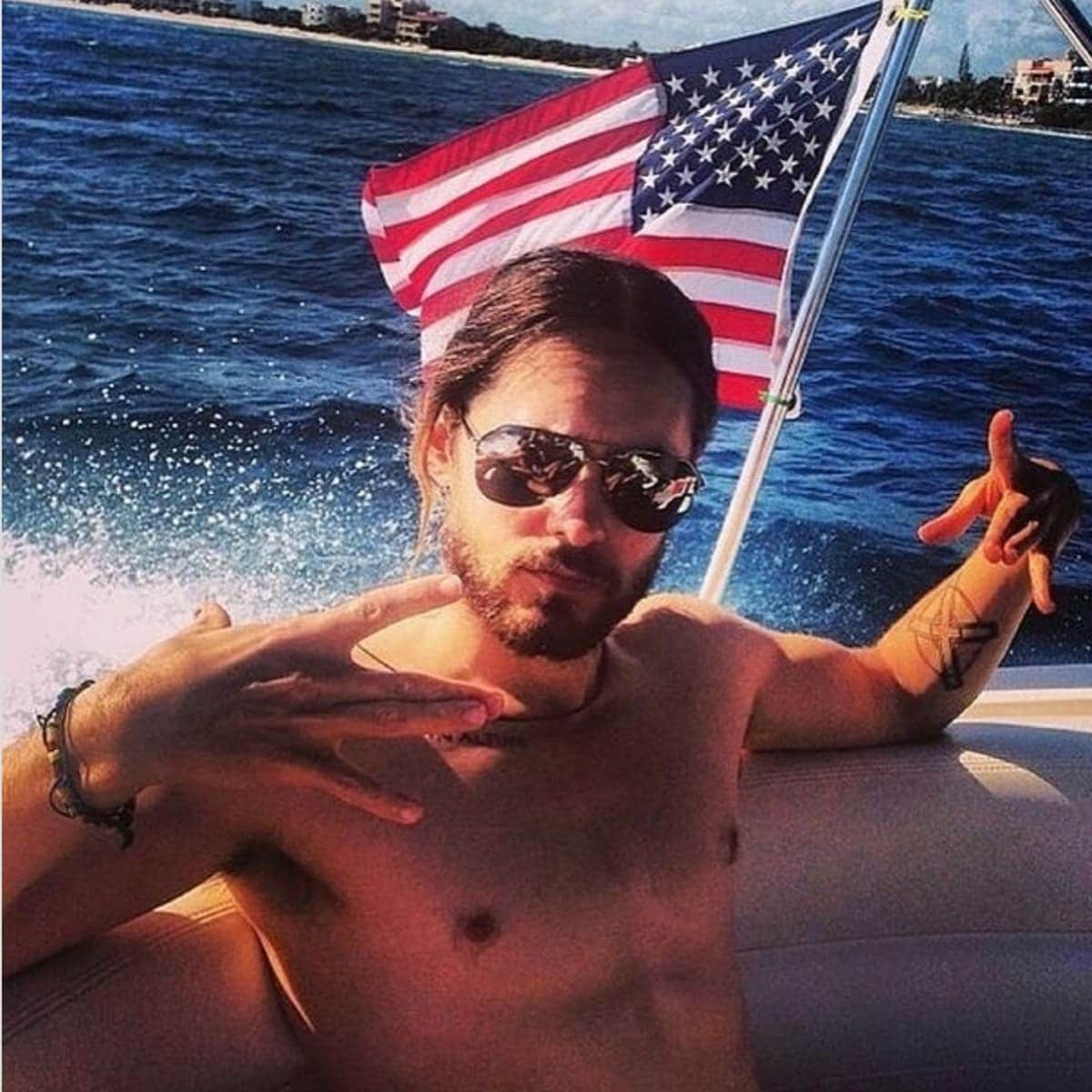 Jared Leto celebrating 4th of July