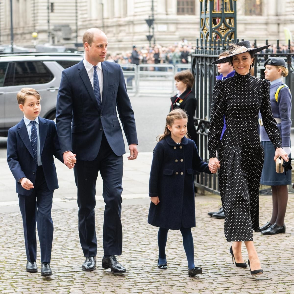 The Duke and Duchess of Cambridge along with their eldest children, Prince George and Princess Charlotte.