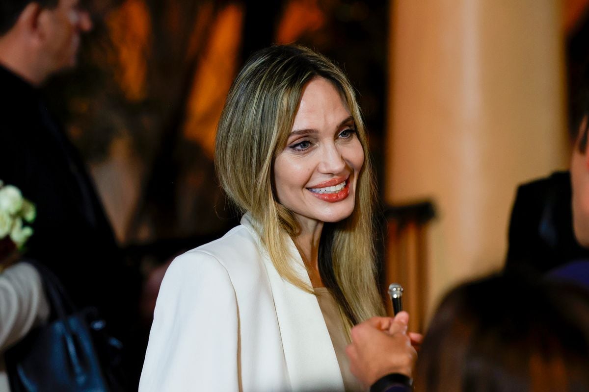 SANTA BARBARA, CALIFORNIA - FEBRUARY 05: Angelina Jolie attends the Maltin Modern Master Award ceremony honoring Angelina Jolie during the 40th annual Santa Barbara International Film Festival at The Arlington Theatre on February 05, 2025 in Santa Barbara, California. (Photo by Frazer Harrison/Getty Images)