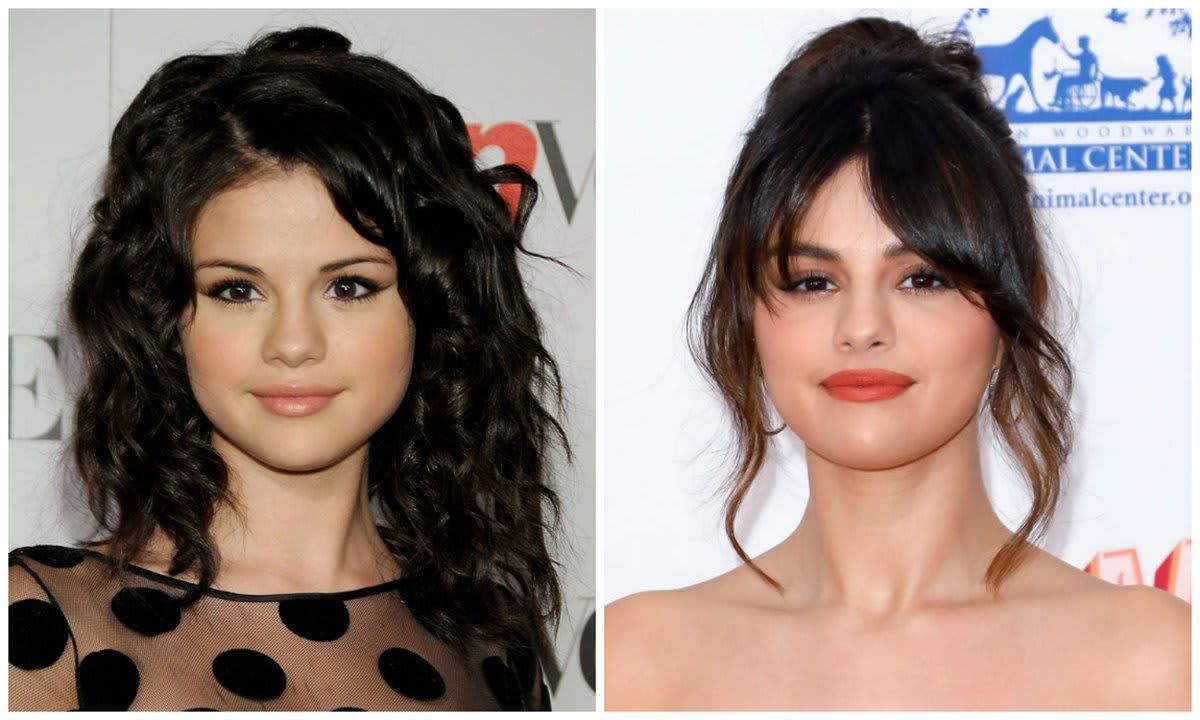 Selena Gomez and her before and after makeup