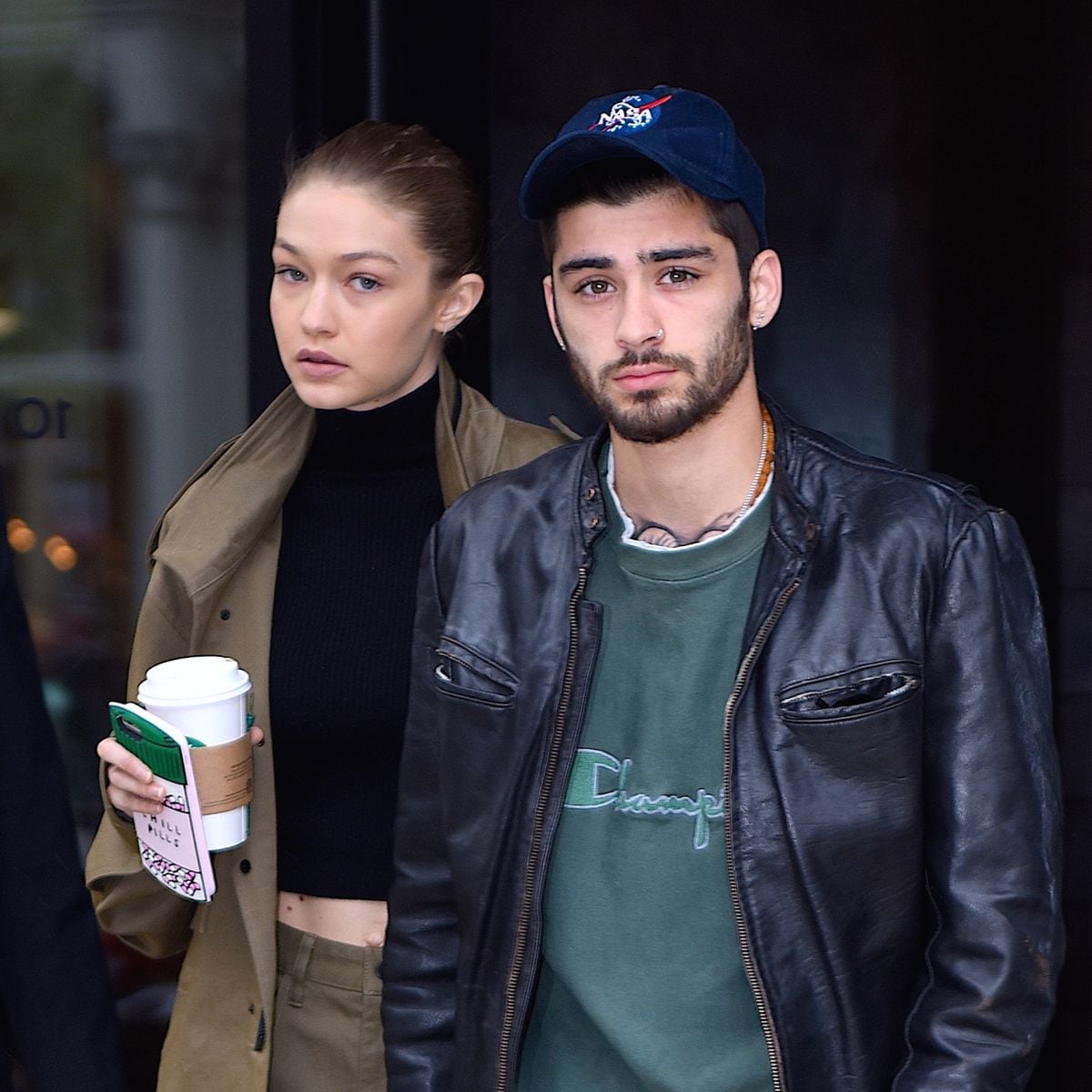 Gigi Hadid and Zayn Malik were seen out in Manhattan on  April 25, 2017, in New York City.  (Photo by Robert Kamau/GC Images)