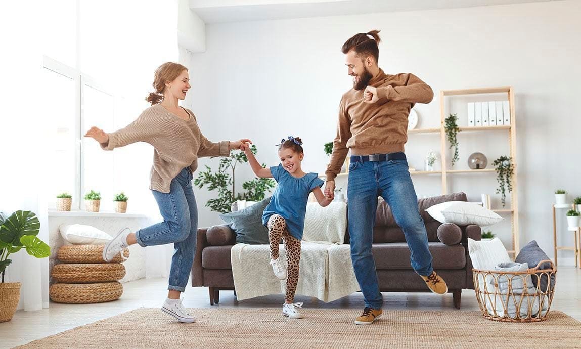 Family dancing together