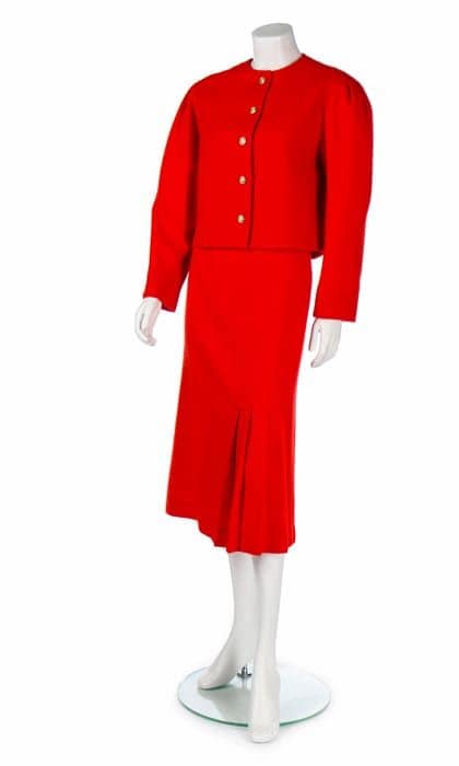 Princess Diana red wool suit by Jasper Conran