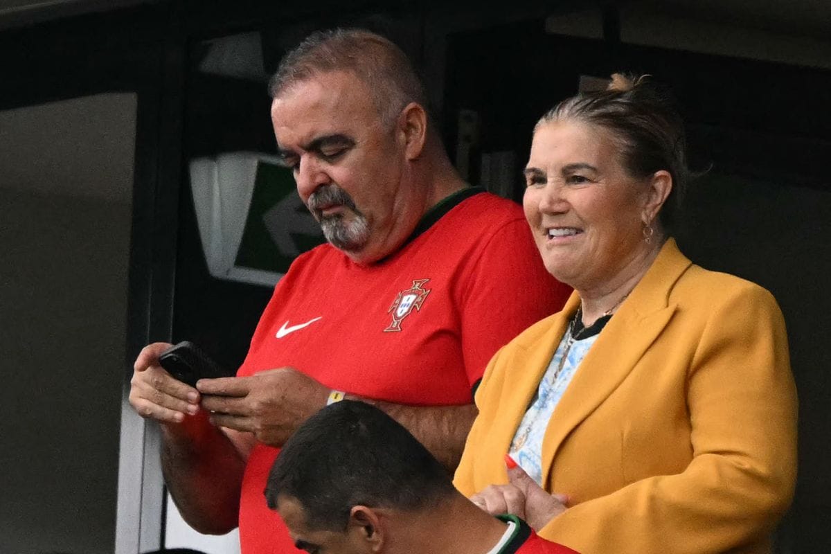 A happy Maria Dolores Aveiro after Portugal wins the match