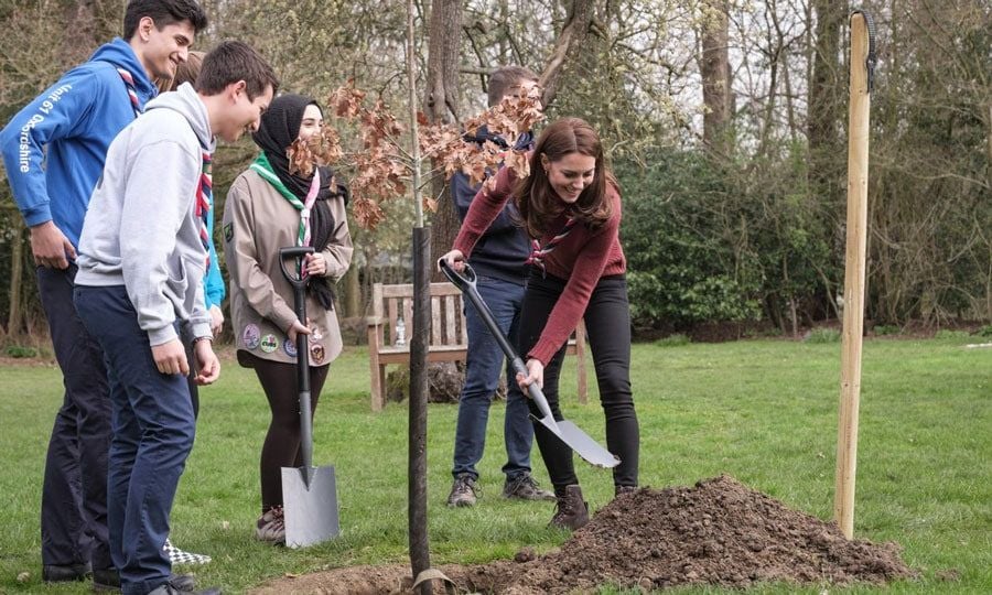 Kate Middleton plants a tree