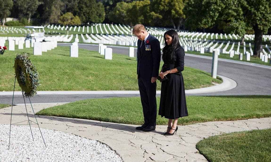 The Duchess wore a design by American fashion designer Brandon Maxwell