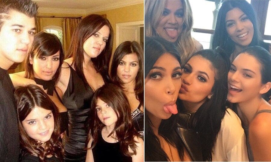 The Kardashian-Jenner clan in a Thanksgiving throwback, left, clockwise: Rob Kardashian, Kim Kardashian, Khloe Kardashian, Kourtney Kardashian, Kylie Jenner and Kendall Jenner.
Photo: Instagram/@kimkardashian, @kyliejenner