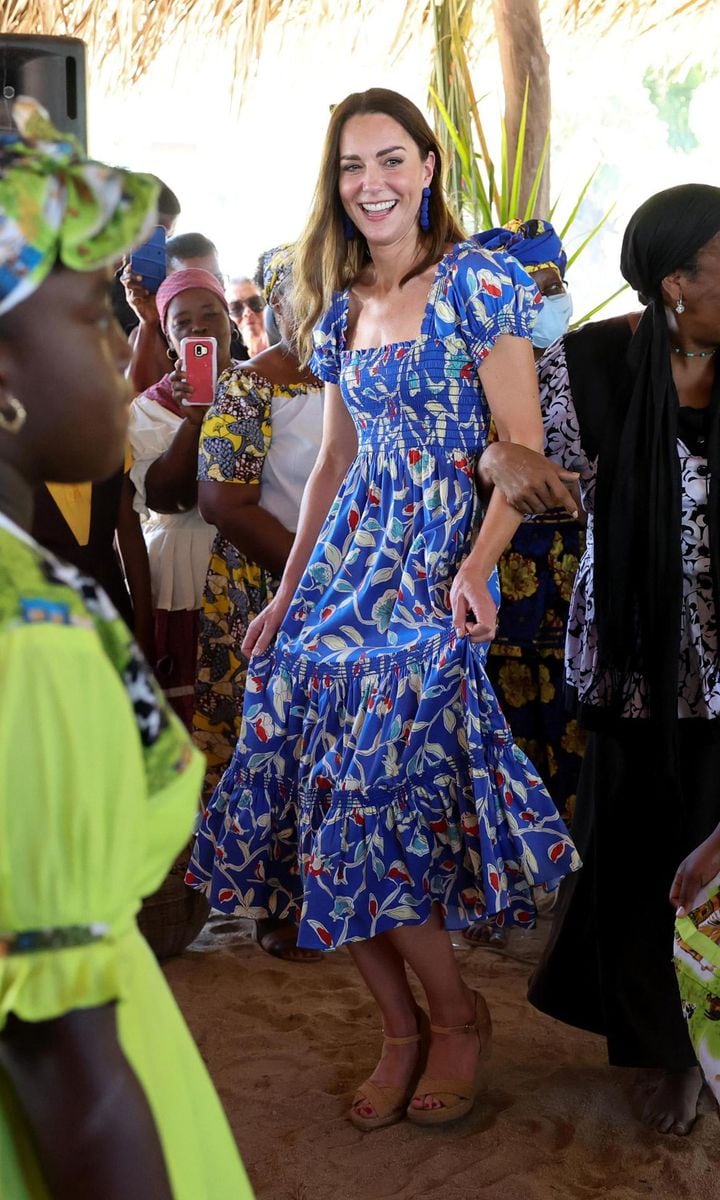 The Duchess of Cambridge wore a Tory Burch dress on March 20 in Belize