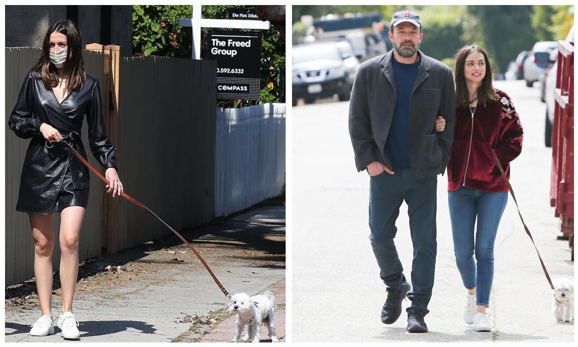 Ana de Armas in two casual looks featuring white tennis shoes