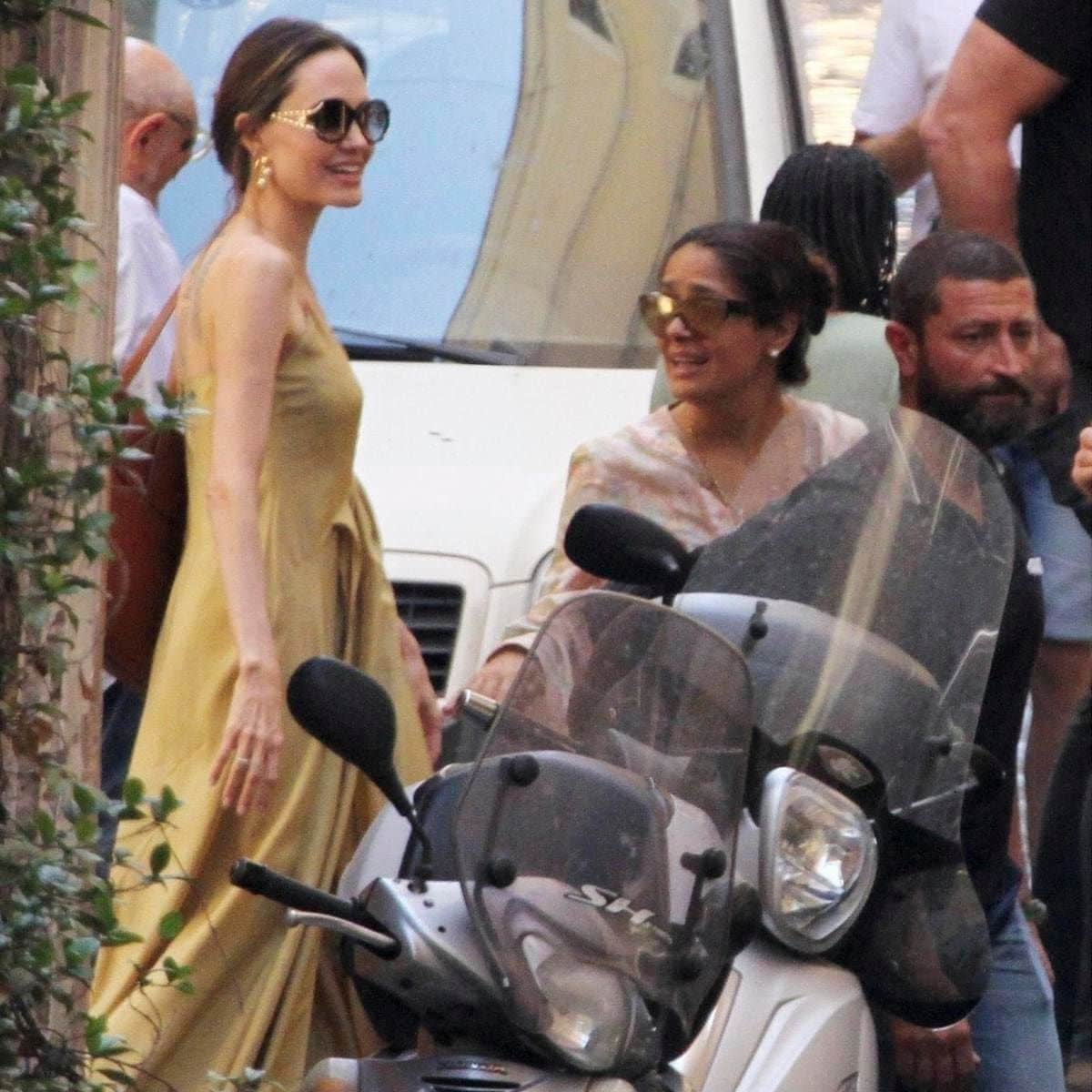 Angelina Jolie and Salma Hayek in Rome