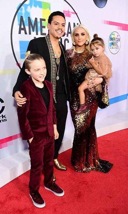 Ashlee Simpson Ross and husband Evan Ross hit the American Music Awards' red carpet with their two-year-old daughter Jagger Snow Ross and her nine-year-old son Bronx Mowgli Wentz, whose dad is rocker Pete Wentz. The night was a family affair in more ways than one since Evan's sister Tracee Ellis Ross was hosting the show and his mom Diana Ross received a Lifetime Achievement Award.
Photo: Getty Images