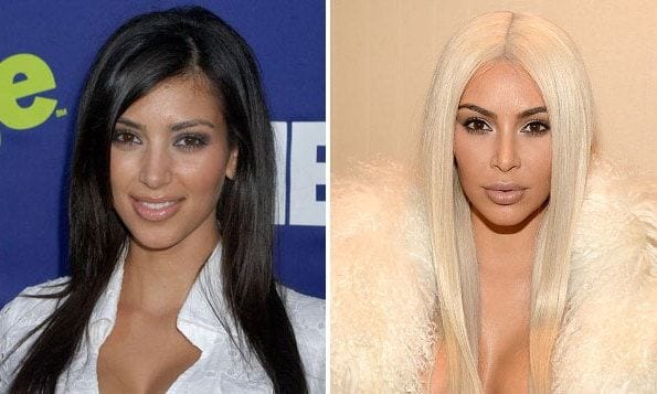 <a href="https://us.hellomagazine.com/tags/1/kim-kardashian"><strong>Kim Kardashian</strong></a>
<br>
Kim is currently one of the most talked about people in the celebrity world, constantly making headlines. Perhaps her most signature look is the incredible contouring that she does daily. Her standout look so far of 2016 was the blonde wig she wore for husband Kanye's New York fashion show. While her striking eyes remain the same, the subtle changes to her face really make a difference.
</br><br>
Photo: Getty Images