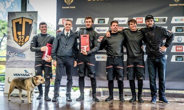 Pierre (third from left) and his team Malizia participated in their first official GC32 regatta.
<br>
Photo: Courtesy of Yacht Club de Monaco