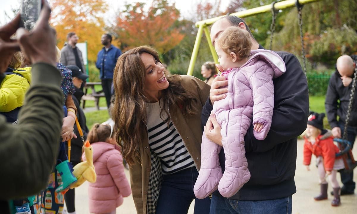 Catherine was in her element, spending time with kids.