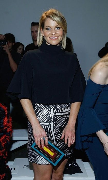 <i>Fuller House</i> star Candace Cameron-Bure showed off her fresh bob sitting front row at the Milly Fashion Show.
Photo: John Lamparski/WireImage