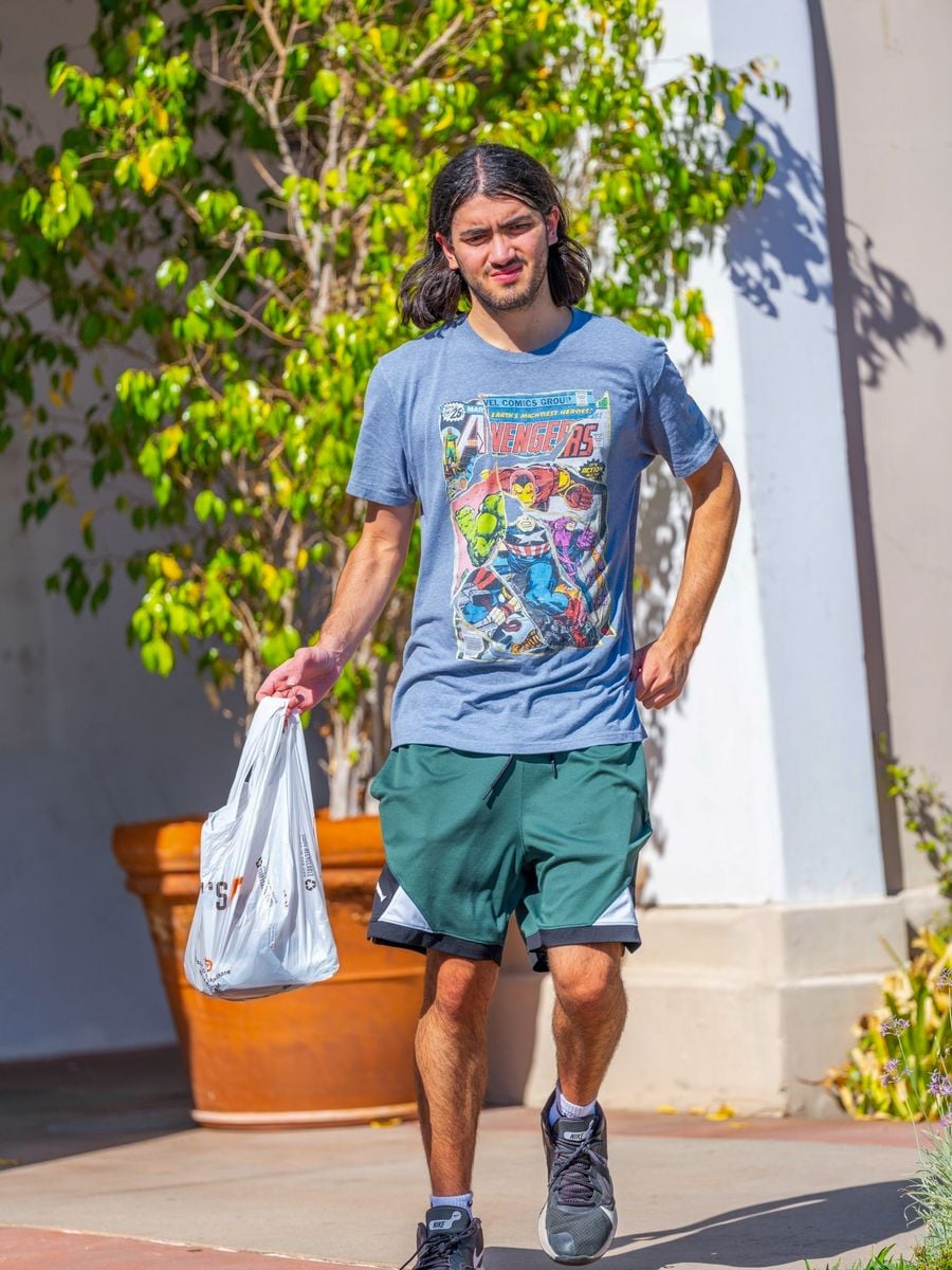 Blanket Jackson was seen picking up his take-out lunch from Sharky's Mexican Restaurant in Calabasas. 