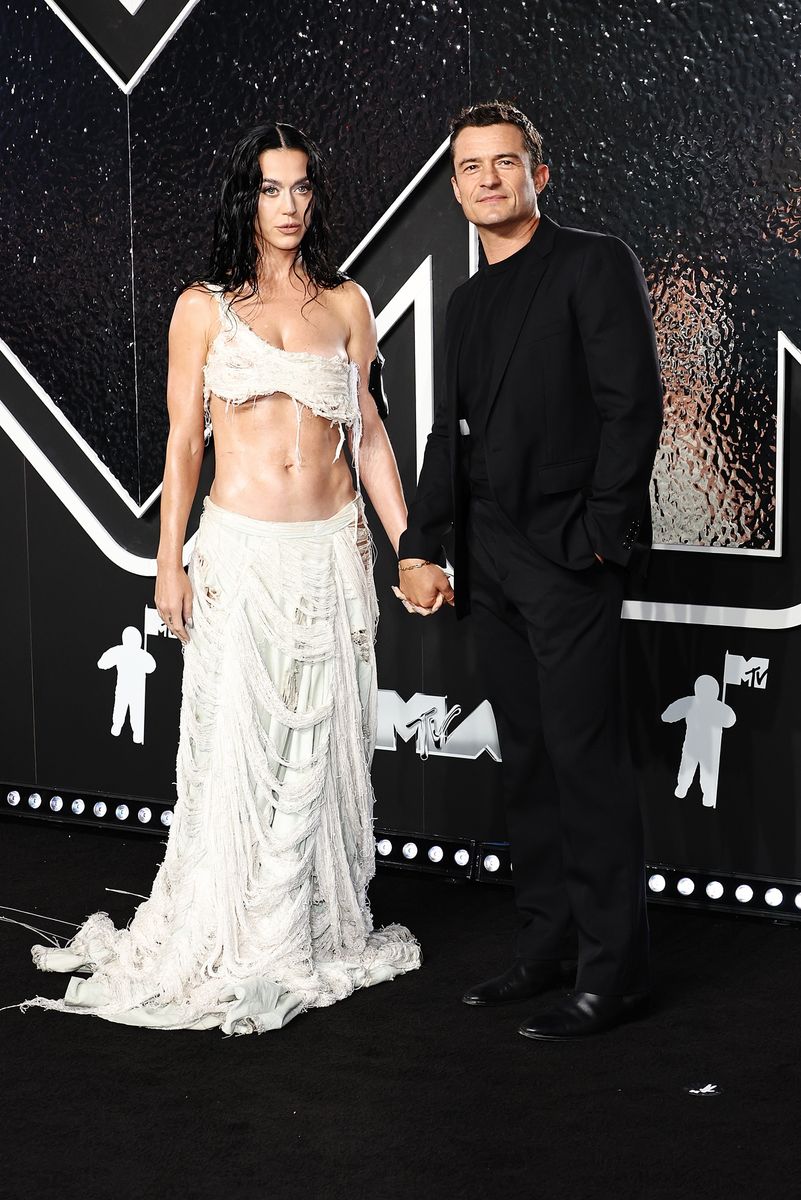 Katy Perry and Orlando Bloom attend the 2024 MTV Video Music Awards at UBS Arena on September 11, 2024 in Elmont, New York.