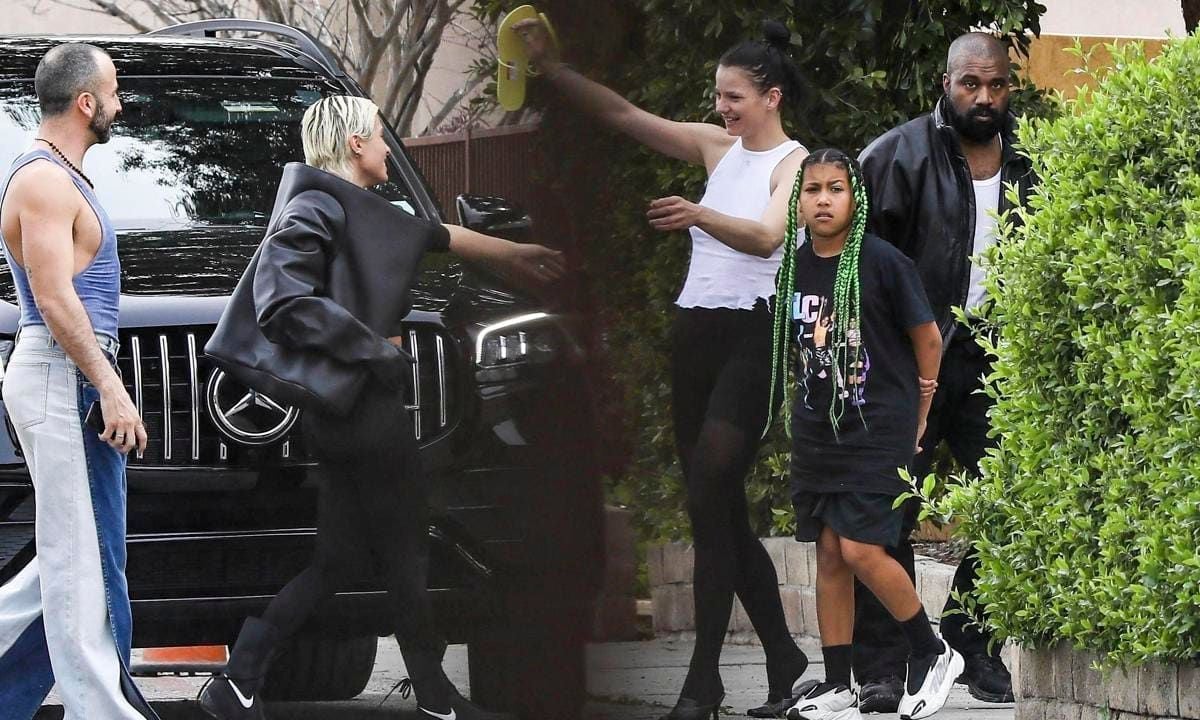 Kanye West, his wife Bianca Censori and his daughter North