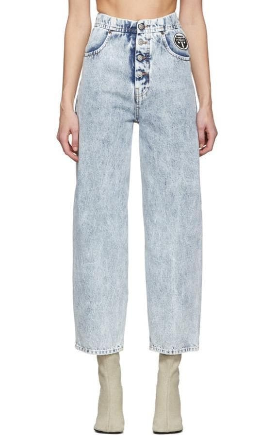 Blue Logo Boyfriend Jeans by MM6 Maison Margiela