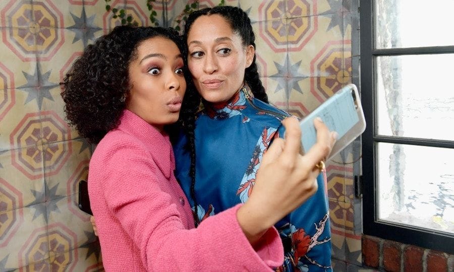 January 7: <i>Blackish</i> stars Yara Shahidi and Tracee Ellis Ross got in close for a silly selfie during the Lynn Hirschberg Celebrates W Magazine's It Girls with Stuart Weitzman at A.O.C in L.A.
Photo: Stefanie Keenan/Getty Images for W Magazine