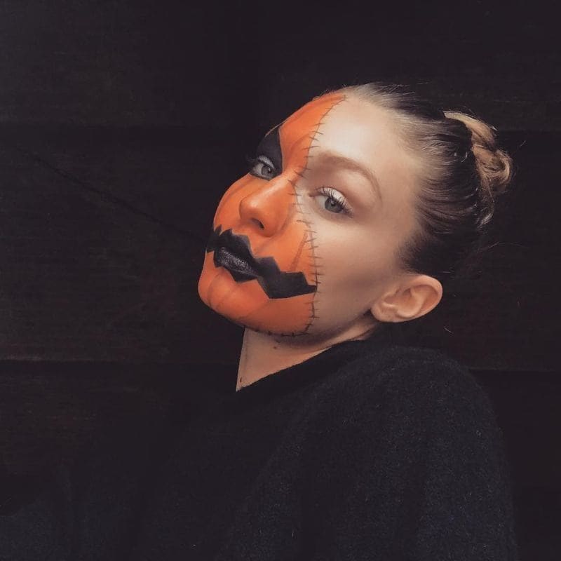 Gigi Hadid as a pumpkin costume