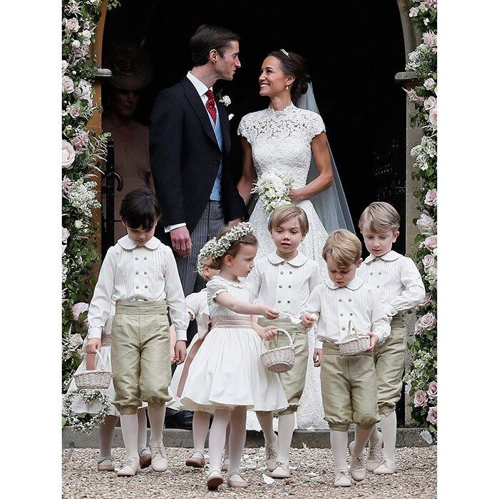 <B>MAY</B>
PIPPA'S WEDDING OF THE YEAR
Looking radiant in an exquisite lace gown by British designer Giles Deacon, the Duchess of Cambridge's little sister Pippa Middleton took centre stage as she said "I do" to her prince charming, financier James Matthews. The couple's lavish country wedding took place at St. Mark's church in Englefield and featured William and Kate's children George and Charlotte as pageboy and bridesmaid.
Photo: Getty Images